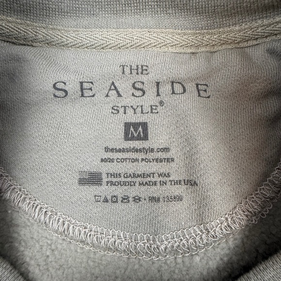 The Seaside Style Womens Medium Sage Green Graphic Crewneck Sweatshirt USA Made - Picture 6 of 9